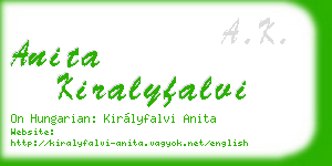 anita kiralyfalvi business card